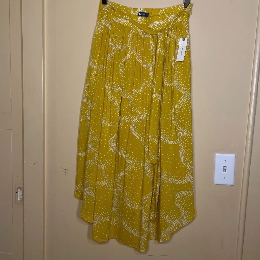Anthropologie Yellow and White Skirt - Picture 2 of 10